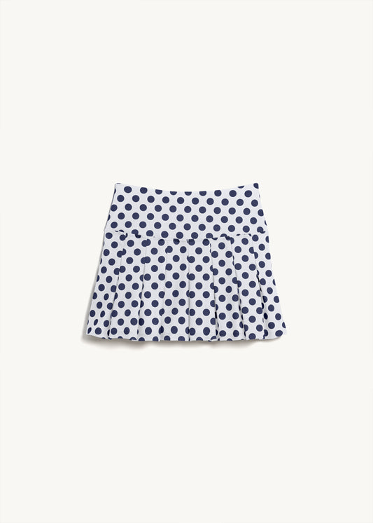 EVONNE SPORT SKIRT White & Navy Dot