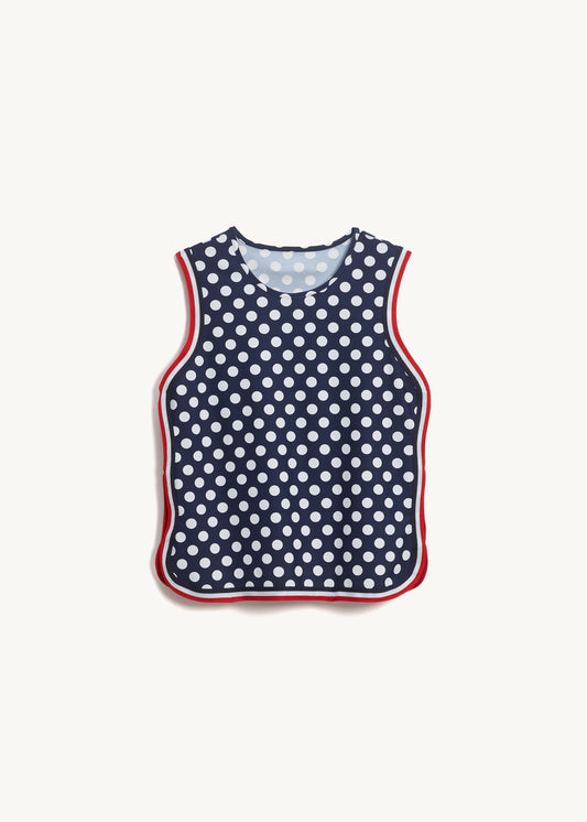 HANA TANK Navy Dot & RWB Trim