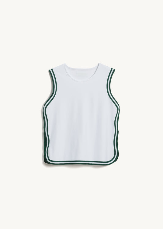 HANA TANK Club White & Green Grass Trim