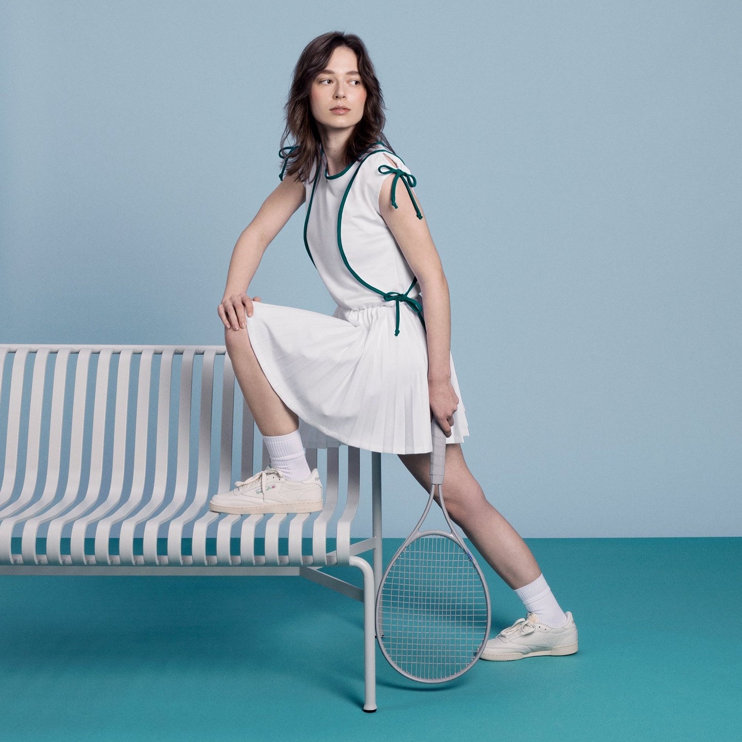 EILEEN DRESS Club White on White