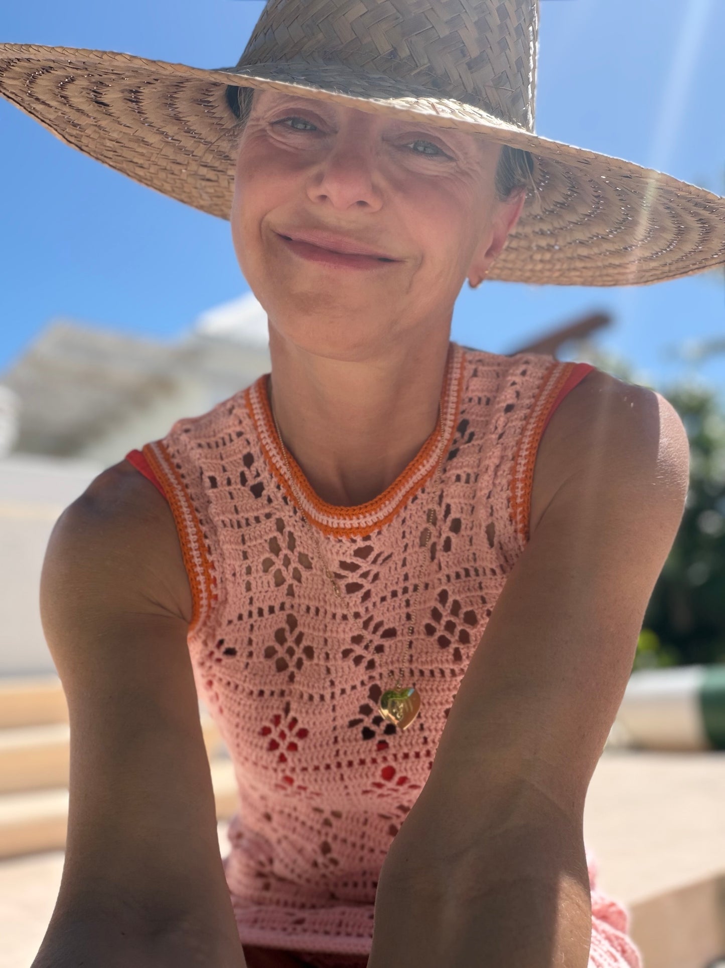 CHARLENE CROCHET TENNIS DRESS- Punch