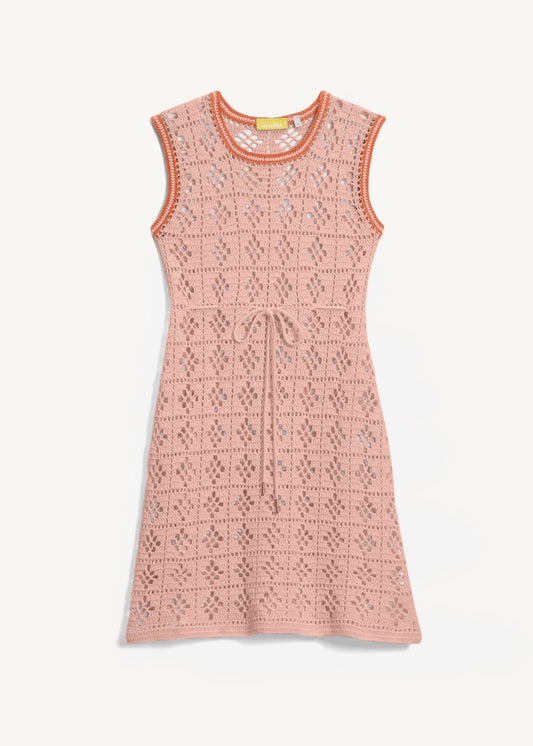 CHARLENE CROCHET TENNIS DRESS- Punch