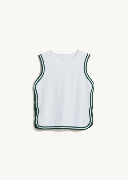 HANA TANK Club White & Green Grass Trim